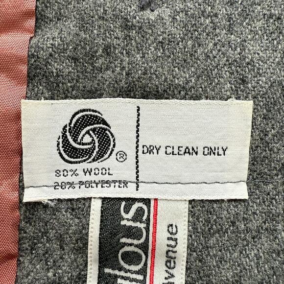 Vintage Saks Fifth Avenue Gray Wool Blazer Jacket One Button Front, Size Medium - Picture 11 of 11